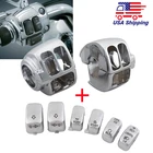 Chrome Handlebar Control Switch Housing Cover Buttons Cap Kit For Harley 1996-13 New. Price: $39.99.