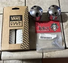 Vintage Chrome Billet 2" Tall Risers For 1" Bars Heavy Vans Grips Joker Choke Used. Price: $125.00.