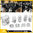 Chrome Handlebar Control Switch Housing Cover Buttons Cap Kit For Harley 1996-13 New. Price: $13.50.