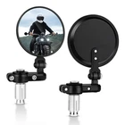 Black Motorcycle Round 7/8" Bar End Rear View Side Mirrors For Kawasaki Suzuki New. Price: $21.35.