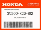 Honda Genuine Sw, Turn Signal 35200-K26-B12 New. Price: $65.49.