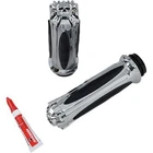 Kuryakyn 6298 Chrome Zombine Skull Hand Grips For Harley Electronic Throttle New. Price: $149.99.