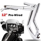 12" Rise Pre-wired Ape Hangers Handlebars For Harley Electra Glide Ultra Classic New. Price: $223.95.