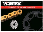 Suzuki 2006-10 GSXR600 Vortex 520 150 Link Gold Chain & Steel Sprocket Kit 15-45 New. Price: $247.22.